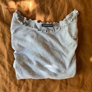 off the shoulder grey brandy melville top